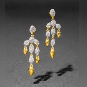 Alexis Bittar Solanales Crystal Pebble Chandelier Earrings